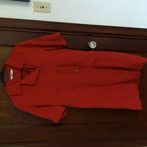 Marella Made in Italy Burnt Orange Short Sleeve Double Breasted Silk Blend Dress